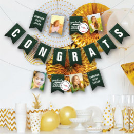 Chalkboard Sketch Class Of 2026 Photo Grad Party Bunting Flags