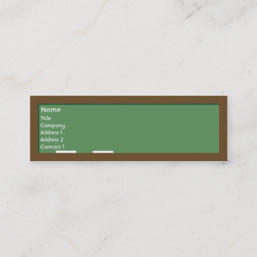 Customizable Chalkboard - Skinny Business Card Template