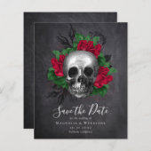 Chalkboard Skull Gothic Halloween Save the Date (Front/Back)