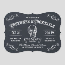 Chalkboard Skull Halloween Cocktail Party Invitation