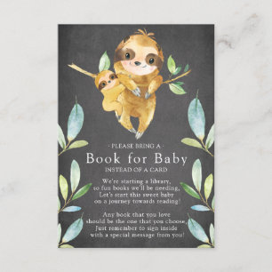 Chalkboard Sloth Baby Shower Book for Baby Card