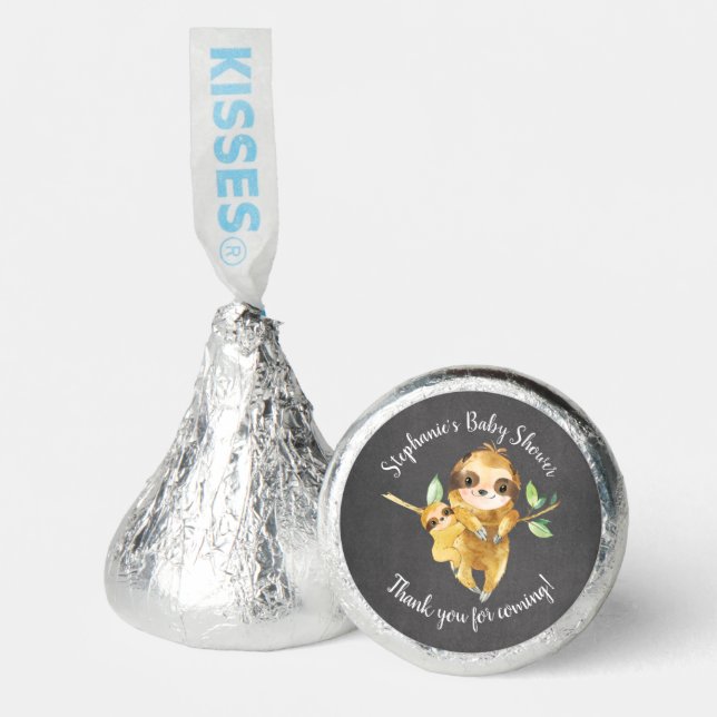 Chalkboard Sloth Baby Shower Hershey®'s Kisses® (Front)