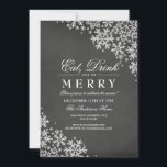 Chalkboard Snowflake Christmas Party Invitation<br><div class="desc">More chalkboard Christmas party invitations in the Little Bayleigh Store!</div>