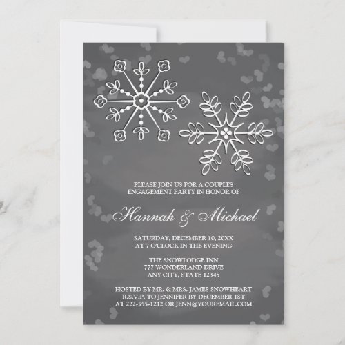 CHALKBOARD SNOWFLAKE COUPLES ENGAGEMENT PARTY INVITATION