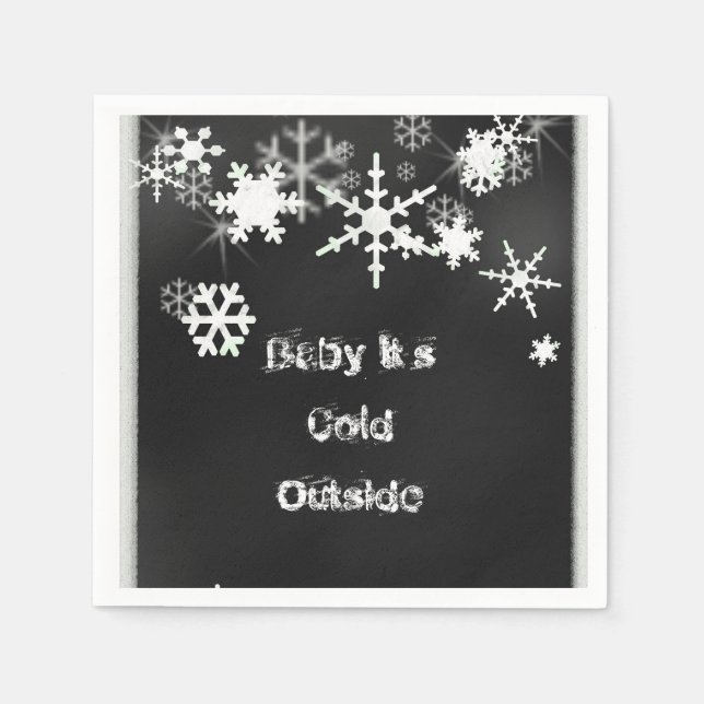 Chalkboard Snowflake Napkins (Front)