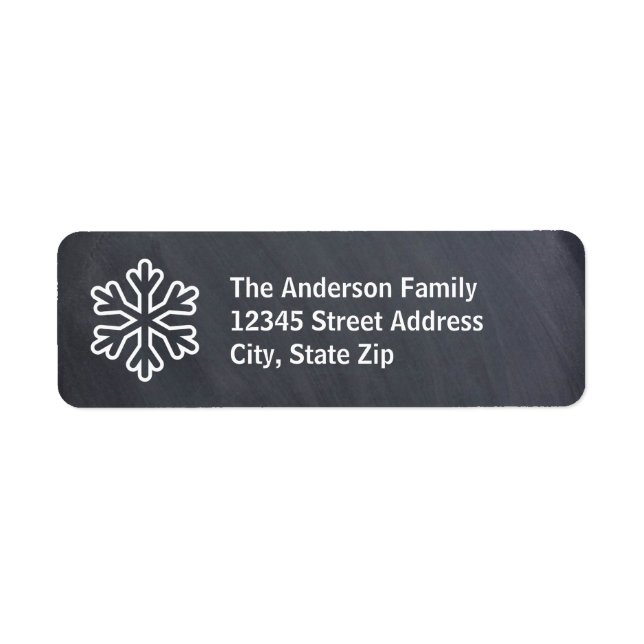 Chalkboard Snowflake - Return Address Label (Front)