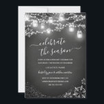 Chalkboard Snowflake String Lights Red Christmas Invitation<br><div class="desc">More Pretty Christmas Invitations in the Little Bayleigh Store!</div>