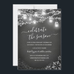 Chalkboard Snowflake String Lights Red Christmas Invitation<br><div class="desc">More Pretty Christmas Invitations in the Little Bayleigh Store!</div>