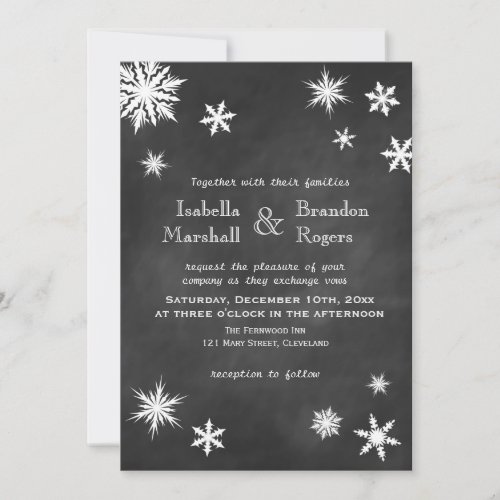 Chalkboard Snowflake Wedding Invitation