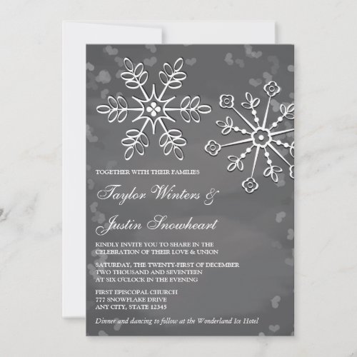 Chalkboard Snowflake Wedding Invitations