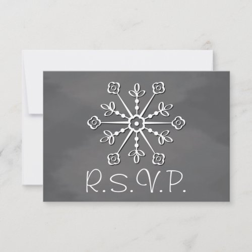 Chalkboard Snowflake Wedding RSVP Response Card