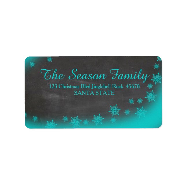 Chalkboard Snowflakes address label (Front)