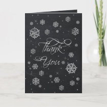 Chalkboard snowflakes Bridal Shower Thank You Card