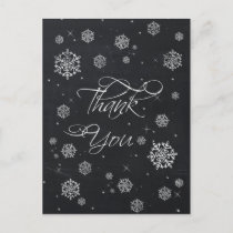 Chalkboard snowflakes Bridal Shower Thank You Card