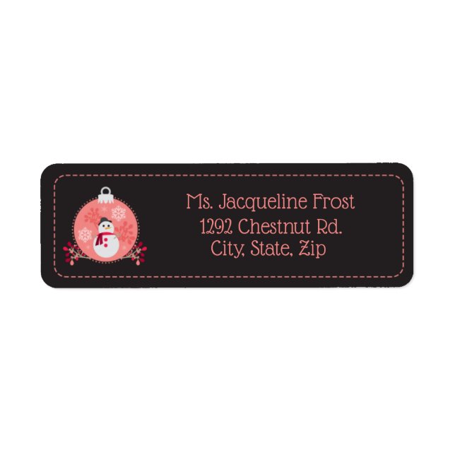 Chalkboard Snowman Label (Front)