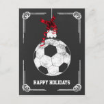 chalkboard soccer player Christmas Cards<br><div class="desc">chalkboard soccer ball ornament Holiday Greeting Cards by interest. Professional holiday cards are industry specific holiday greetings cards. These occupation specific holiday cards will add a touch of uniqueness to your Holiday greetings</div>