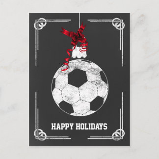 chalkboard soccer player Christmas Cards