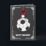 chalkboard soccer  player Christmas Cards<br><div class="desc">chalkboard soccer  ornament Holiday Greeting Cards by interest. Professional holiday cards are industry specific holiday greetings cards. These occupation specific holiday cards will add a touch of uniqueness to your Holiday greetings</div>