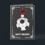 chalkboard soccer  player Christmas Cards<br><div class="desc">chalkboard soccer  ornament Holiday Greeting Cards by interest. Professional holiday cards are industry specific holiday greetings cards. These occupation specific holiday cards will add a touch of uniqueness to your Holiday greetings</div>
