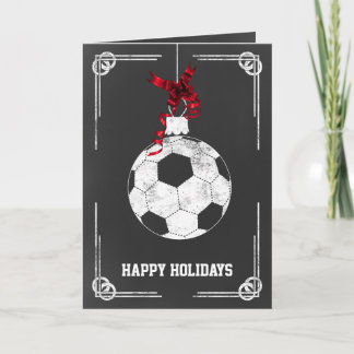 chalkboard soccer player Christmas Cards