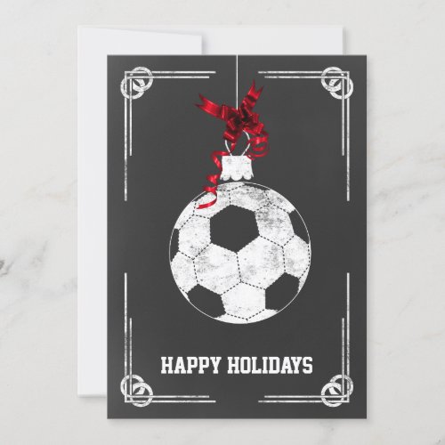 chalkboard soccer player Christmas Cards