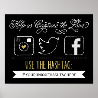 Chalkboard Social Media Hashtag | Wedding Decor
