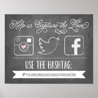 Chalkboard Social Media Hashtag | Wedding Decor