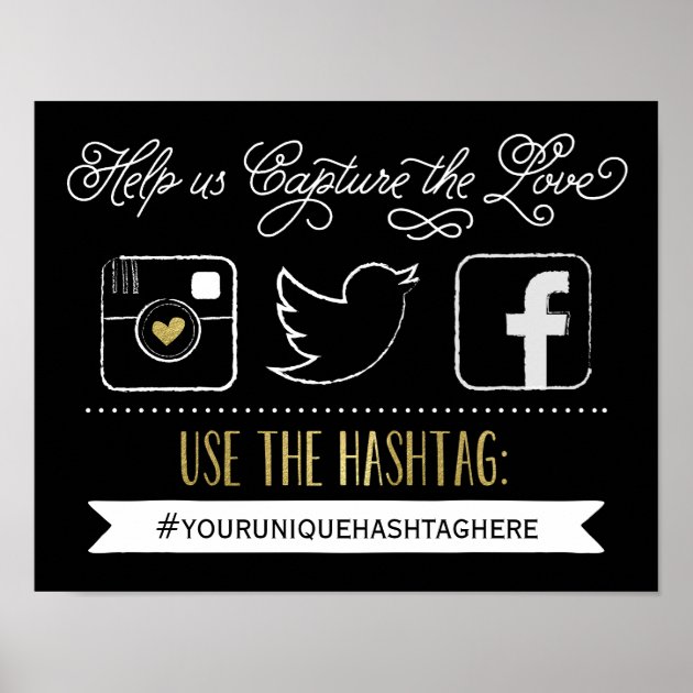 Chalkboard Social Media Hashtag | Wedding Decor Poster