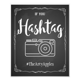 chalkboard social media wedding sign hashtag