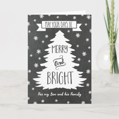 Chalkboard Son  Family Merry Christmas Card