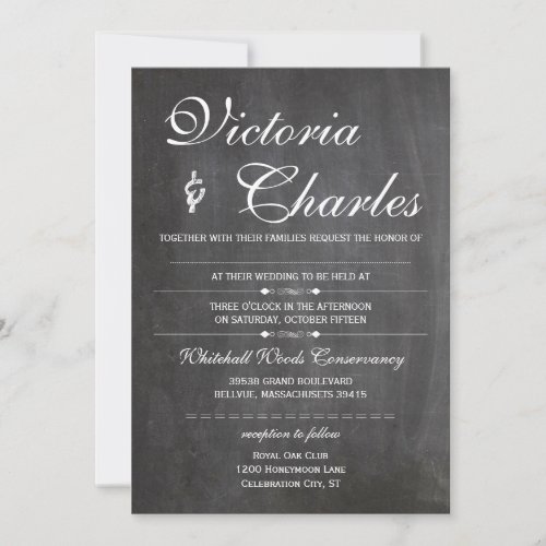 Chalkboard Space for Hand Written Guest Name Invitation