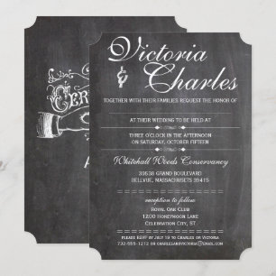 Chalkboard Space for Hand Written Guest Name Invitation