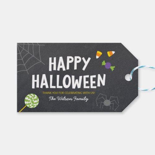Chalkboard Spider  Candy Happy Halloween Gift Tags