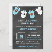 Chalkboard Sports Little ALL-STAR Baby Shower Invitation (Front)