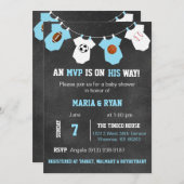 Chalkboard Sports Theme Baby Shower Invitations (Front/Back)
