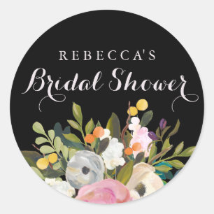 Chalkboard Spring Floral Bridal Shower Sticker