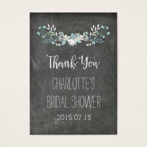 Chalkboard Spring Flowers Bridal Shower Favor Tags