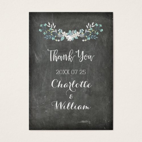 Chalkboard Spring Flowers Wedding Favor Tags