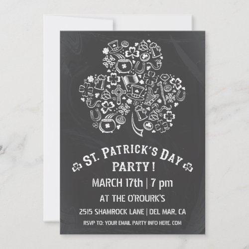 Chalkboard St. Patrick's Day Party Invitation II