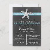 chalkboard starfish beach Bridal shower Invite (Front)
