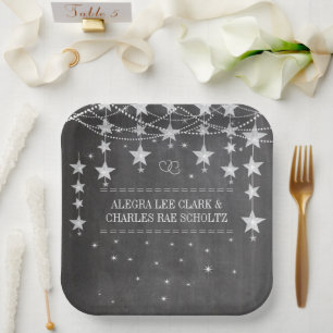 Chalkboard Stars Style Fancy Borders Paper Plates