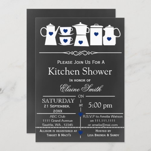 chalkboard stock the kitchen Bridal shower Invite