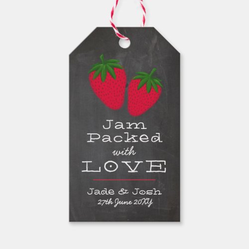 Chalkboard Strawberry Jam Favor Gift Tags