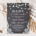 Chalkboard String Lights Baby It's Cold Outside Invitation<br><div class="desc">Create your perfect invitation with this pre-designed templates, you can easily personalize it to be uniquely yours. For further customization, please click the "customize further" link and use our easy-to-use design tool to modify this template. If you prefer Thicker papers / Matte Finish, you may consider to choose the Matte...</div>