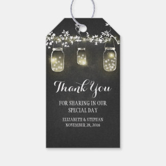 Chalkboard String Lights Mason Jars Rustic Wedding Gift Tags