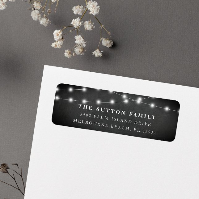 Chalkboard String Lights Return Address Label (Creator Uploaded)