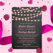 Chalkboard String Love Heart Bridal Shower Invitation at Zazzle