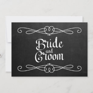 Chalkboard Style "Bride and Groom" Wedding Sign