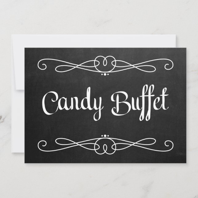 Chalkboard Style "Candy Buffet" Wedding Sign Invitation (Front)