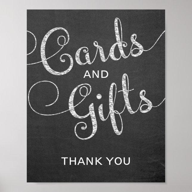 Chalkboard Style Cards and Gifts Wedding Sign (Front)